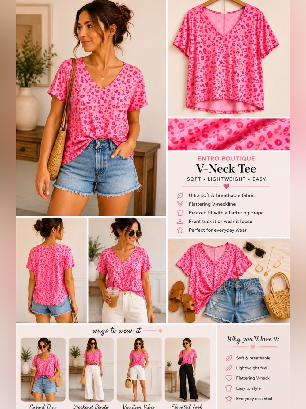 - Entro boutique Tshirt supersoft cozy feel